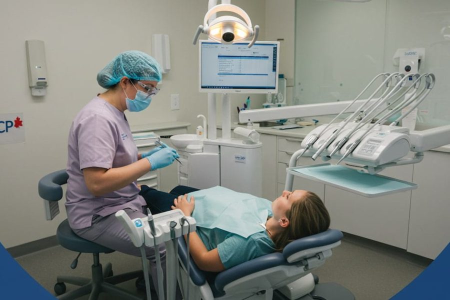a cdcp-supporting dentist is performing a same day dental fillings for a patient.